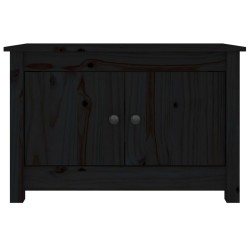 vidaXL Scarpiera Nera 70x38x45,5 cm in Legno Massello di Pino