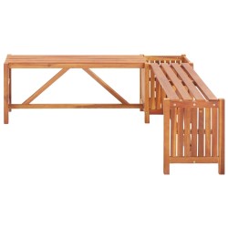 vidaXL Panca Giardino Angolare e Fioriera 117x117x40cm Massello Acacia