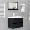 vidaXL Specchio da Bagno Nero 60x10,5x37 cm in Truciolato