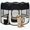 vidaXL Box per Cani Pieghevole con Borsa Trasporto Nero 90x90x58 cm