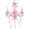 vidaXL Lampadario con Perline Rosa Tondo 3 E14