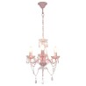 vidaXL Lampadario con Perline Rosa Tondo 3 E14