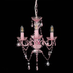 vidaXL Lampadario con Perline Rosa Tondo 3 E14