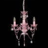 vidaXL Lampadario con Perline Rosa Tondo 3 E14