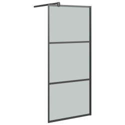 Parete Doccia Walk in 90x195 cm in Vetro Scuro ESG Nero