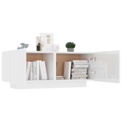 vidaXL Comodino Bianco Lucido 100x35x40 cm in Truciolato