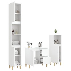 vidaXL Set di Mobili da Bagno 3 pz Bianco in Legno Ingegnerizzato