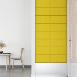    Pannelli Murali 12 pz Giallo Scuro 60x30 cm Tessuto 2,16 m²