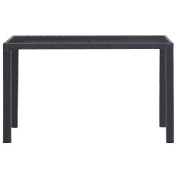 Tavolo da Giardino Nero 123x60x74 cm in Polyrattan