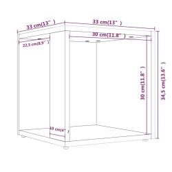 Tavolino Salotto Grigio Sonoma 33x33x34,5 cm Legno ingegnerizzato