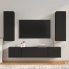 vidaXL Set Mobili Porta TV 4 pz Nero in Legno ingegnerizzato