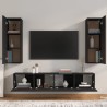 vidaXL Set Mobili Porta TV 4 pz Nero in Legno ingegnerizzato