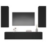 vidaXL Set Mobili Porta TV 4 pz Nero in Legno ingegnerizzato