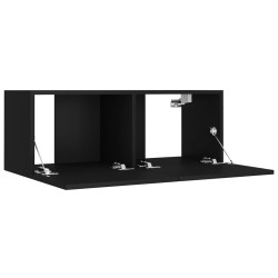 vidaXL Set Mobili Porta TV 4 pz Nero in Legno ingegnerizzato