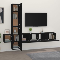 vidaXL Set di Mobili Porta TV 5 pz Nero in Legno ingegnerizzato