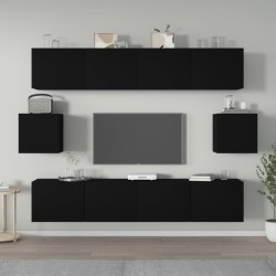 vidaXL Set Mobili Porta TV 6 pz Nero in Legno ingegnerizzato