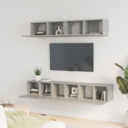 vidaXL Set di Mobili Porta TV 5 pz Grigio Cemento in Legno ingegnerizzato