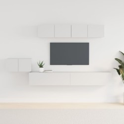 vidaXL Set di Mobili Porta TV 5 pz Bianco in Legno ingegnerizzato