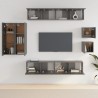 vidaXL Set Mobili Porta TV 8pz Nero in Legno ingegnerizzato