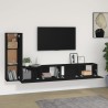 vidaXL Set Mobili Porta TV 3 pz Nero in Legno ingegnerizzato