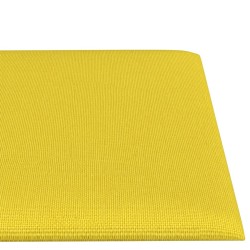 Pannelli Murali 12 pz Gialli 30x15 cm Tessuto 0,54 m²