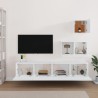 vidaXL Set di Mobili Porta TV 4 pz Bianco in Legno ingegnerizzato