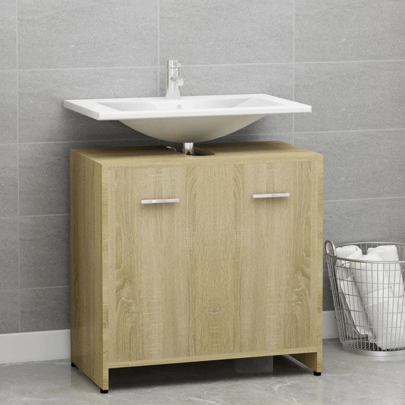 vidaXL Armadio da Bagno Rovere Sonoma 60x33x61 cm in Truciolato