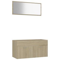 vidaXL Set Mobili da Bagno 2 pz Rovere Sonoma in Truciolato