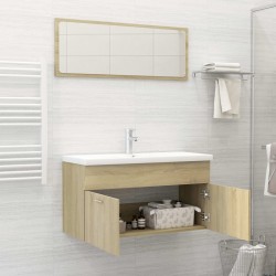 vidaXL Set Mobili da Bagno 2 pz Rovere Sonoma in Truciolato