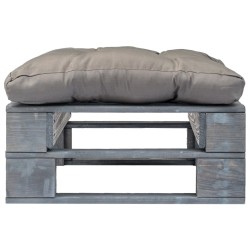 vidaXL Ottomana da Giardino in Pallet con Cuscino Grigio Legno Grigio