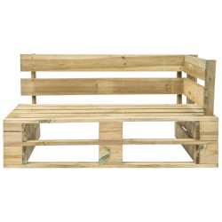 Divano Angolare da Giardino Verde su Pallet in Legno di Pino