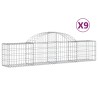 vidaXL Cesti Gabbioni ad Arco 9 pz 200x30x40/60 cm Ferro Zincato