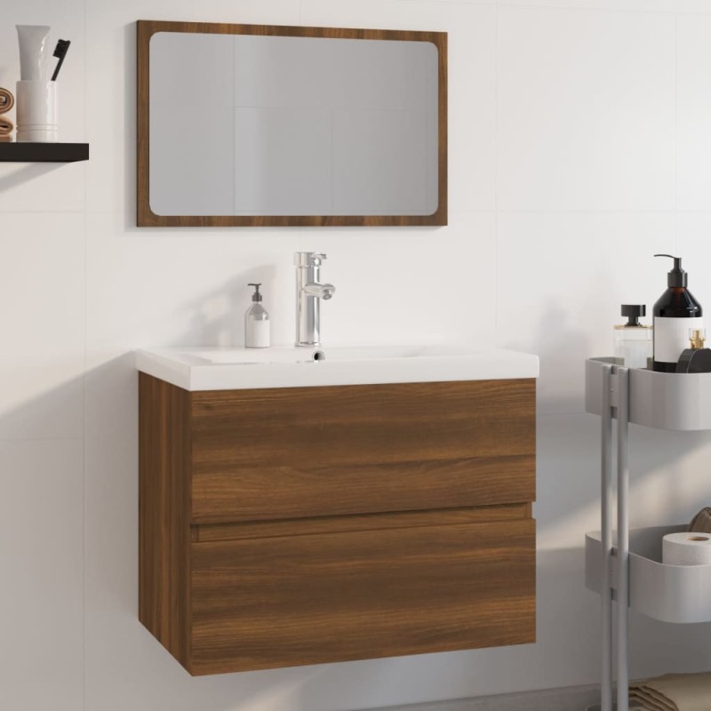 Set Mobili da Bagno Rovere Marrone in Legno Ingegnerizzato