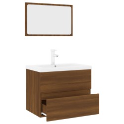 Set Mobili da Bagno Rovere Marrone in Legno Ingegnerizzato