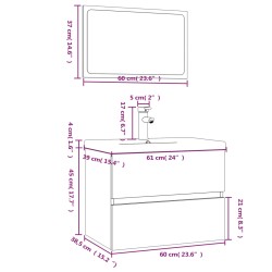 Set Mobili da Bagno Rovere Marrone in Legno Ingegnerizzato