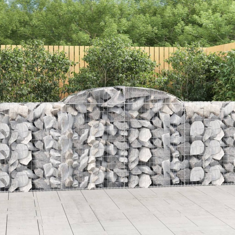 vidaXL Cesti Gabbioni ad Arco 30 pz 300x50x100/120 cm Ferro Zincato