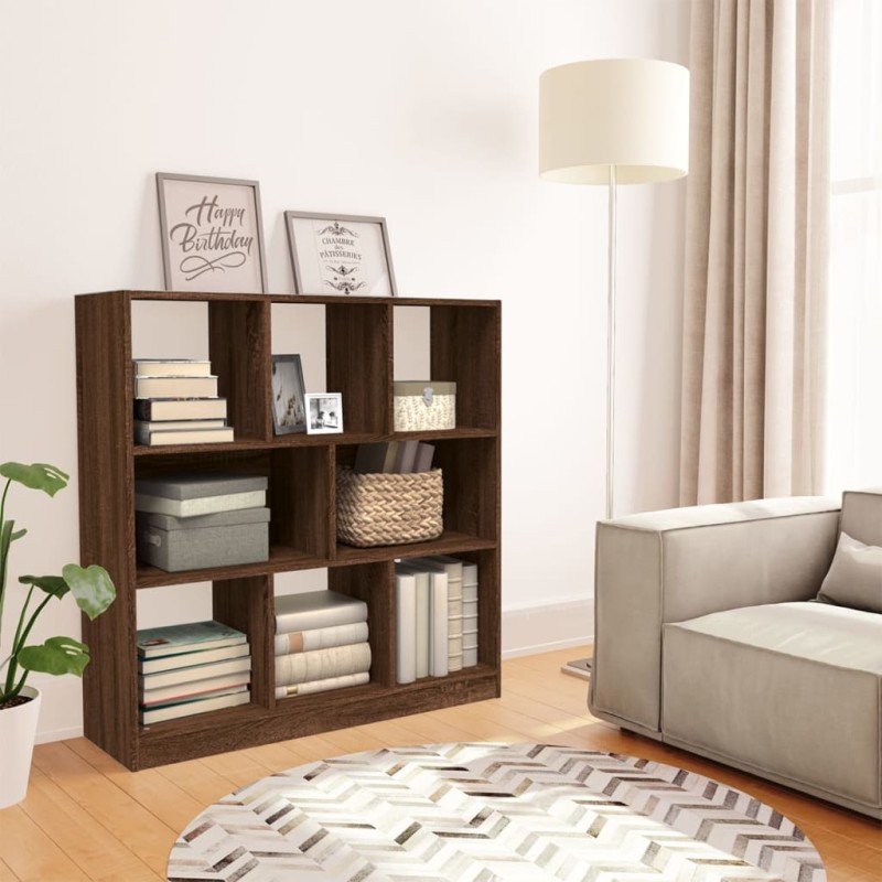 vidaXL Libreria Rovere Marrone 97,5x29,5x100 cm in Legno Ingegnerizzato