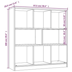 vidaXL Libreria Rovere Marrone 97,5x29,5x100 cm in Legno Ingegnerizzato