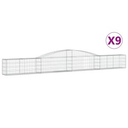 vidaXL Cesti Gabbioni ad Arco 9 pz 400x30x40/60 cm Ferro Zincato