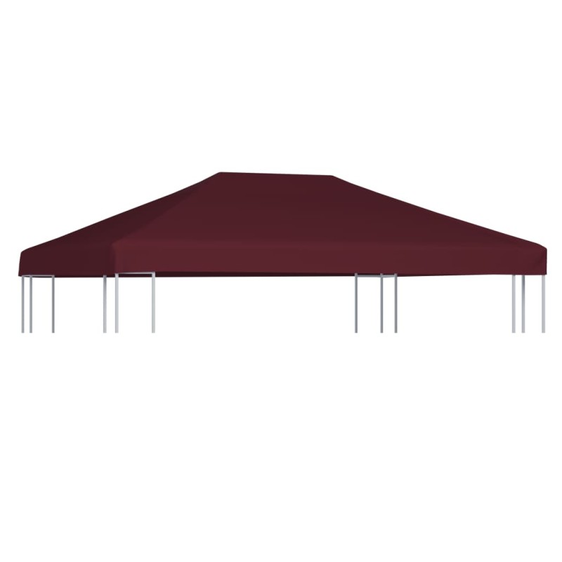 vidaXL Copertura Superiore per Gazebo 310g/m² 3x4m Bordeaux