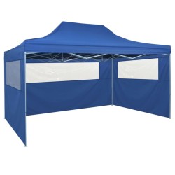 vidaXL Tenda Pieghevole Pop-Up con 4 Pareti Laterali 3x4,5 m Blu