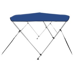 vidaXL Bimini di Prua con Tendalino a 3 Archi Blu 183x160x137 cm