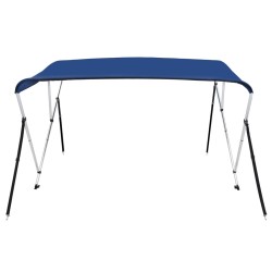 vidaXL Bimini di Prua con Tendalino a 3 Archi Blu 183x160x137 cm