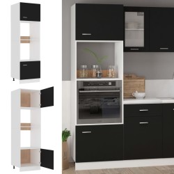 vidaXL Armadio per Microonde Nero 60x57x207 cm in Truciolato