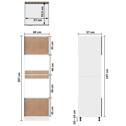 vidaXL Armadio per Microonde Nero 60x57x207 cm in Truciolato