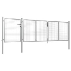 vidaXL Cancello per Giardino in Acciaio 400x75 cm Argento