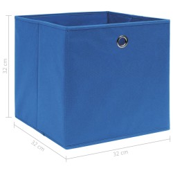 vidaXL Scatole 4 pz Blu 32x32x32 cm in Tessuto