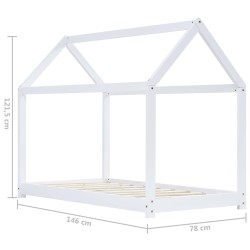 vidaXL Giroletto per Bambini Bianco in Massello di Pino 70x140 cm