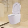 vidaXL WC a Muro con Sciacquone Nascosto in Ceramica Bianco