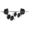 vidaXL Panca Multifunzione con Rack Bilanciere e Set Manubri 60,5 kg